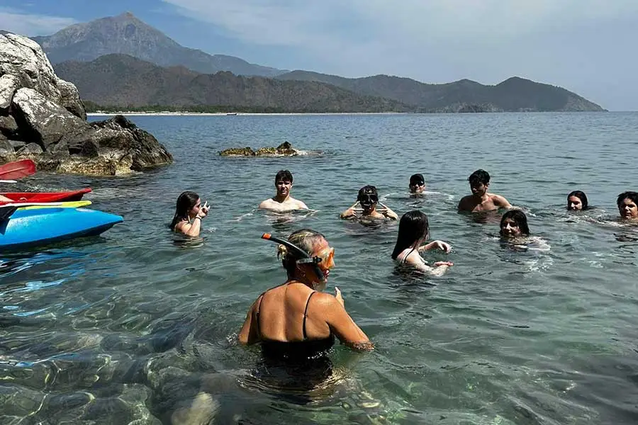 Cirali kayak tour - swimming break in the sea