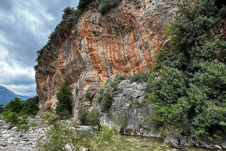 Cirali rock climbing routes - natural limestone cliffs