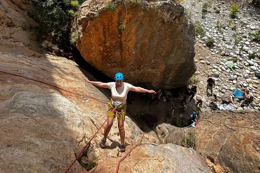 Cirali rock climbing - climbing with sea view