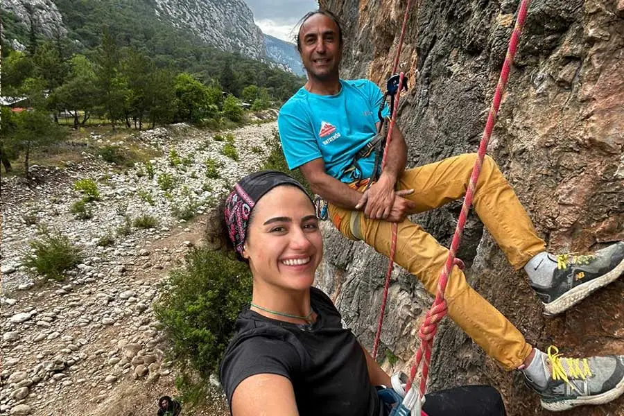 Cirali rock climbing - beginner training on starter routes